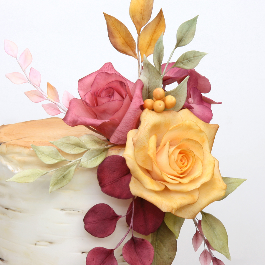 Autumnal birch tree cake