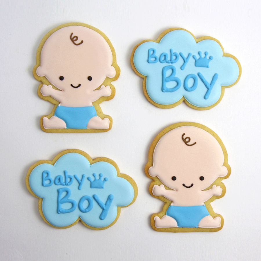 Baby boy shower biscuits