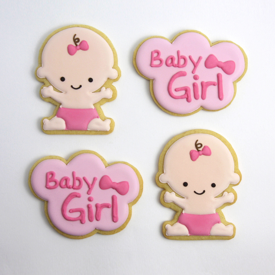 Baby girl shower biscuits