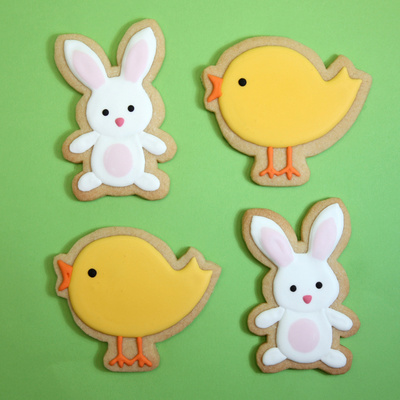 Bunny and chick biscuits