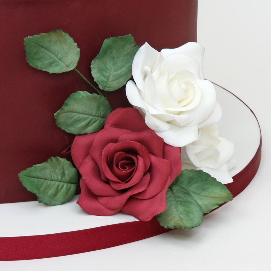 Burgundy and rose gold cake