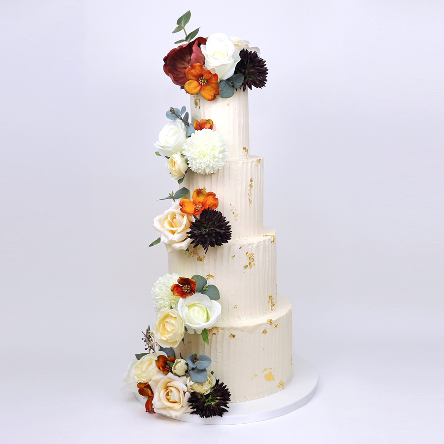 Cascading autumal buttercream cake