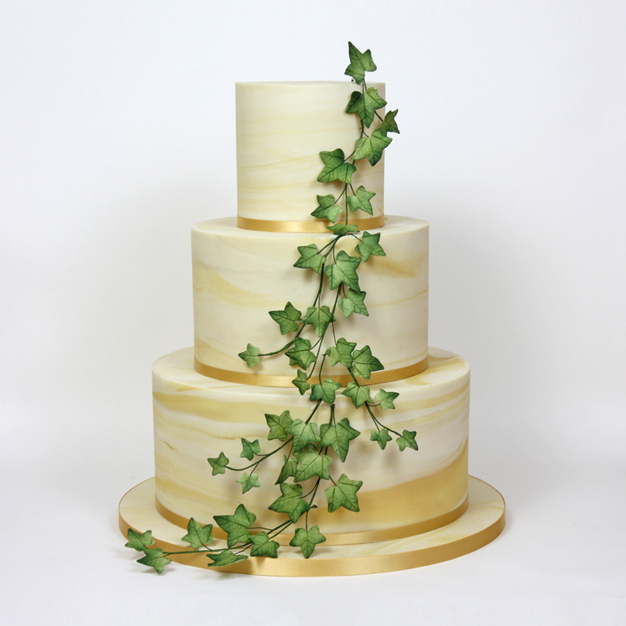 Cascading ivy cake