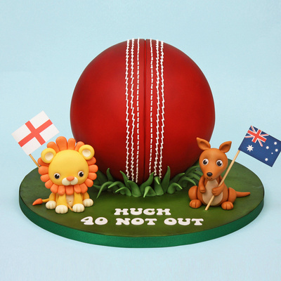 Cricket ball cake