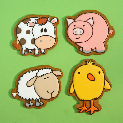 Farm animal biscuits