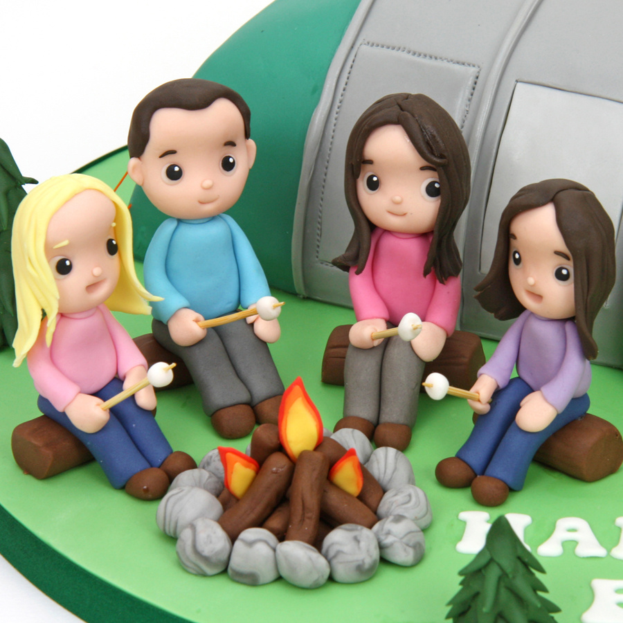 Fireside camping cake