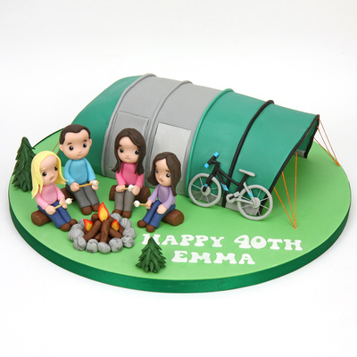 Fireside camping cake