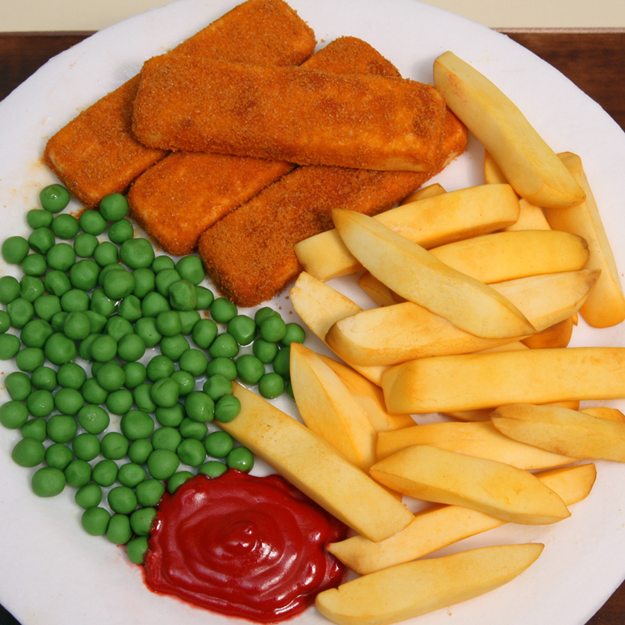 Fish finger and chips cake