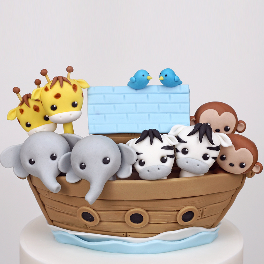 Noah's ark christening cake