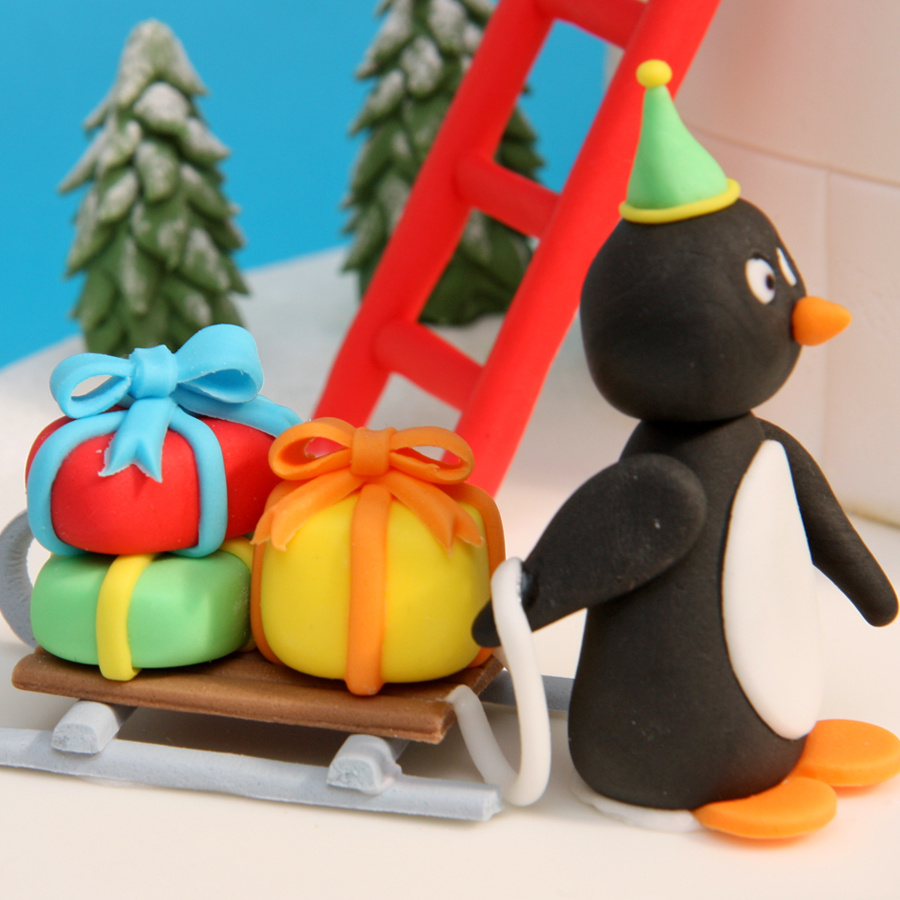 Penguin and igloo cake