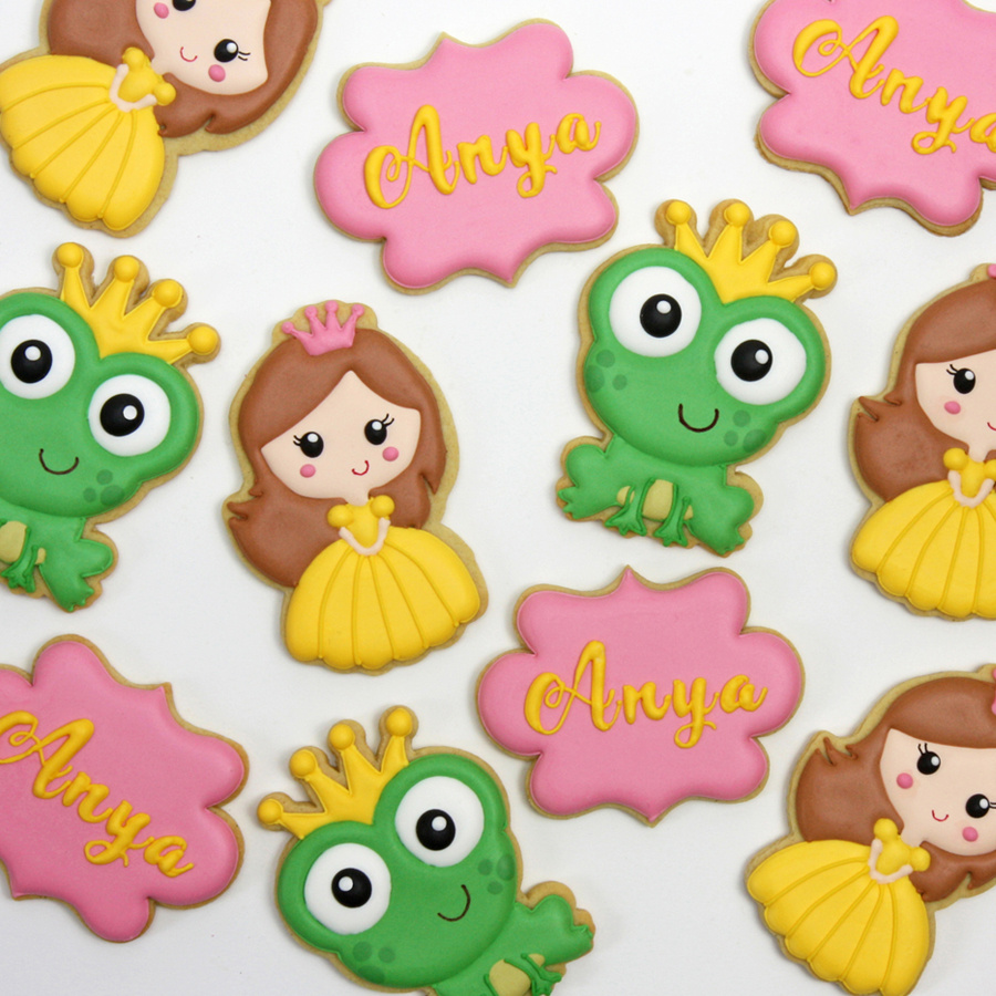 Princess and frog biscuits