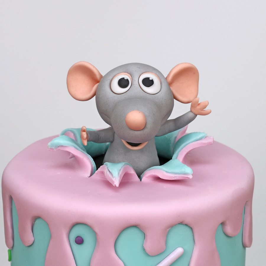 Rat and donuts cake