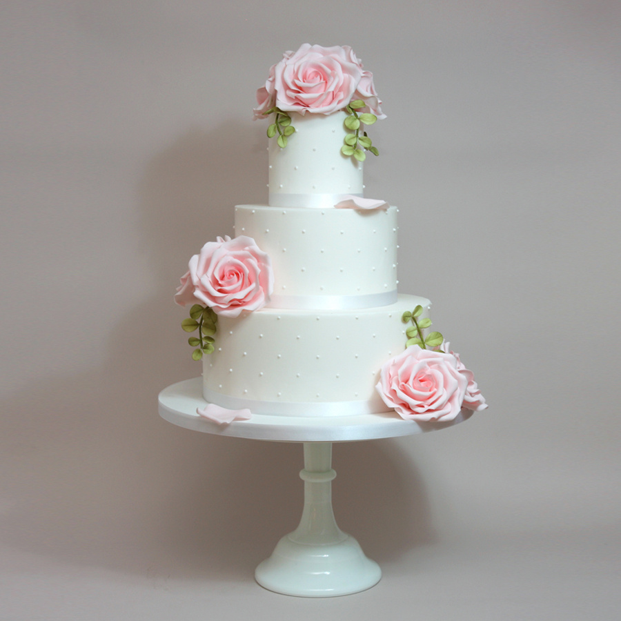 Rose and polka dot cake