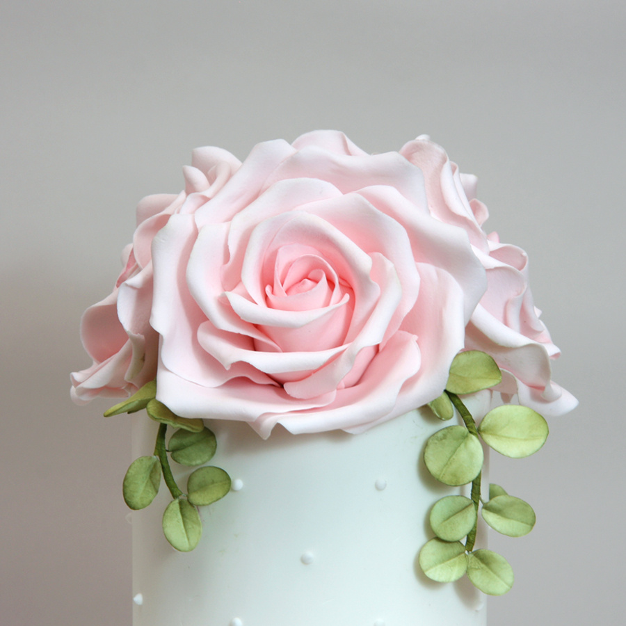 Rose and polka dot cake