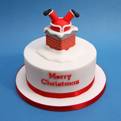 Santa in chimney Christmas cake