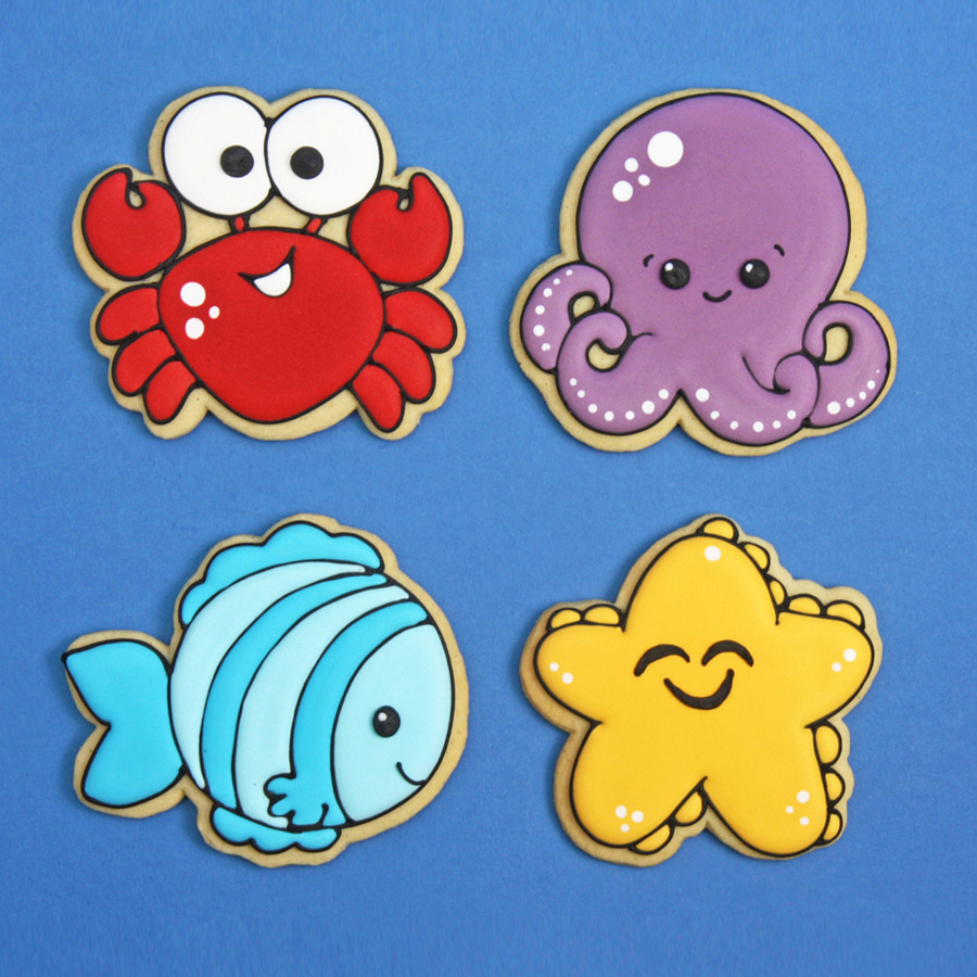 Sea life biscuits