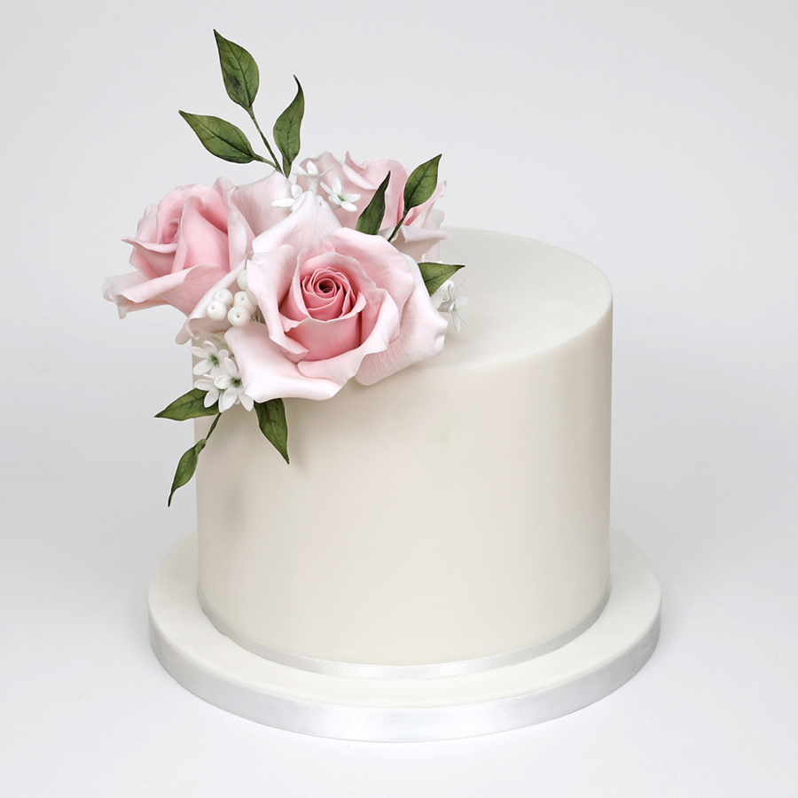 Simple elegant rose cake