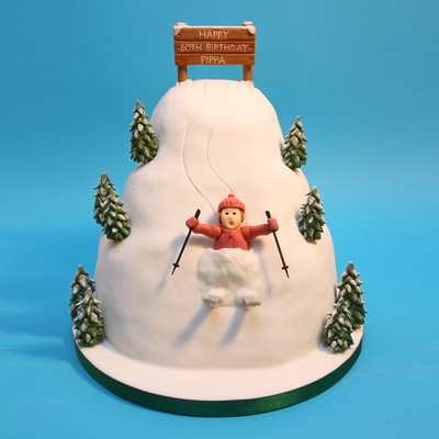 Skiing cake