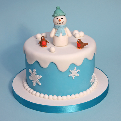 Snowman Christmas cake