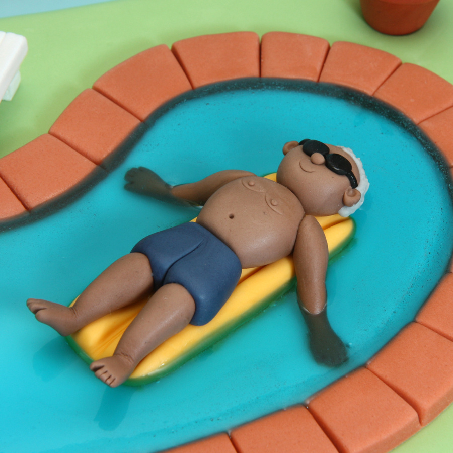 Swimming pool cake