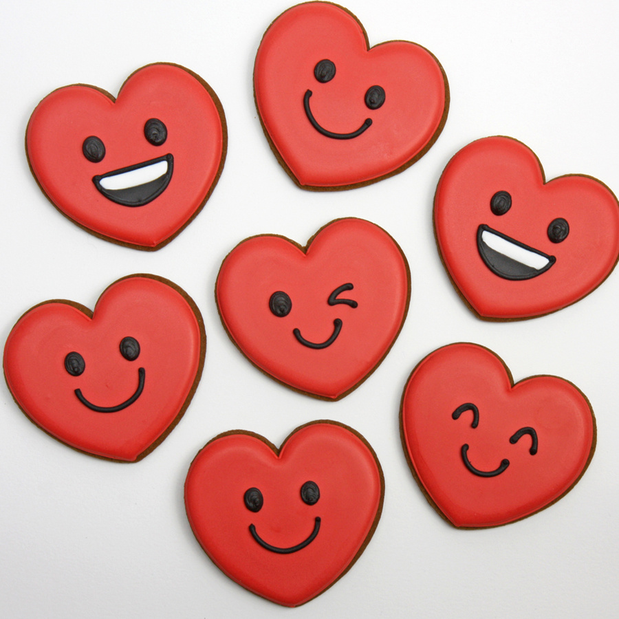 Valentine emoji biscuits