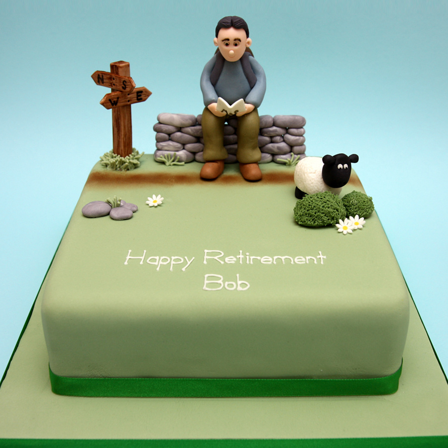 Walking retirement cake