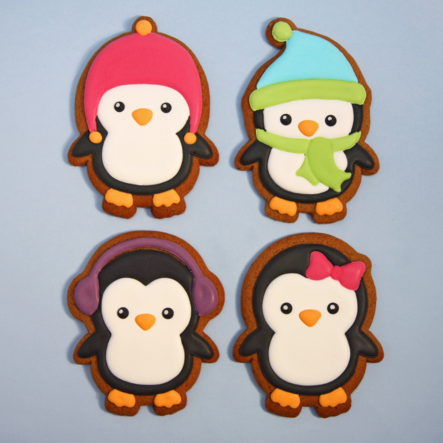 Winter penguin biscuits